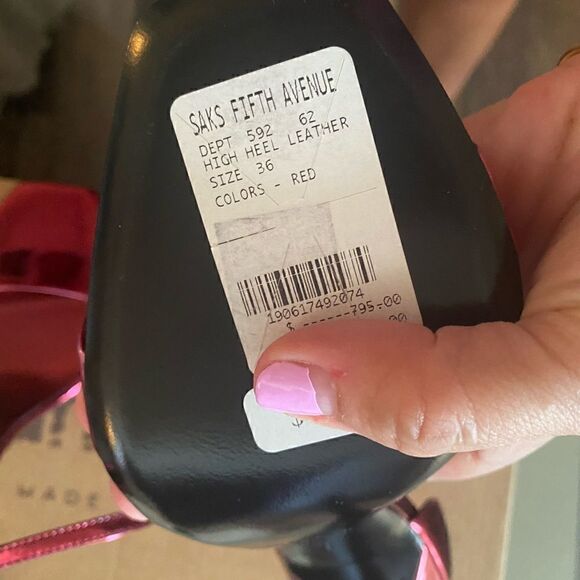 [Saint Laurent] red metallic heels BNWT #7 - Picture 3 of 7